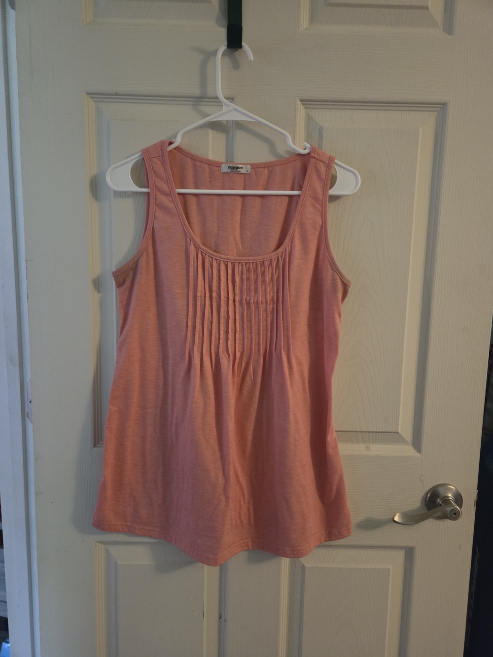 zeagoo Pink Pintuck Scoop Neck Tank Top